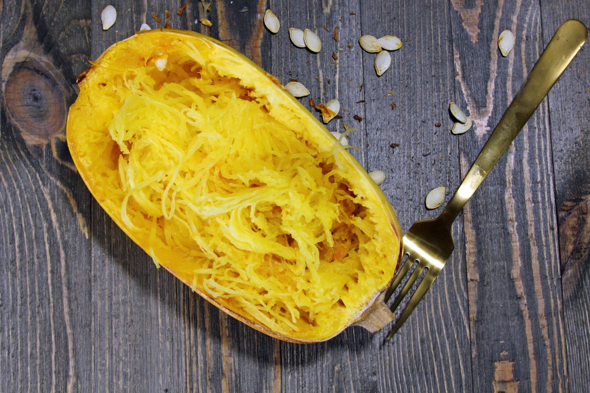 Clean protein recipe of the week: spaghetti squash and meatless meatballs 1 Hollowed out baked potato