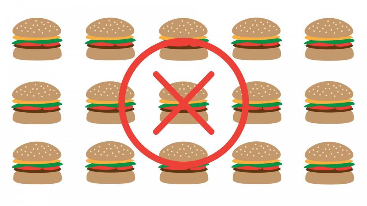 Burgers with x over them