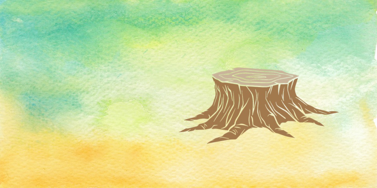 Happy earth day!! We need to talk about meat. 1 Tree stump with multicolored background