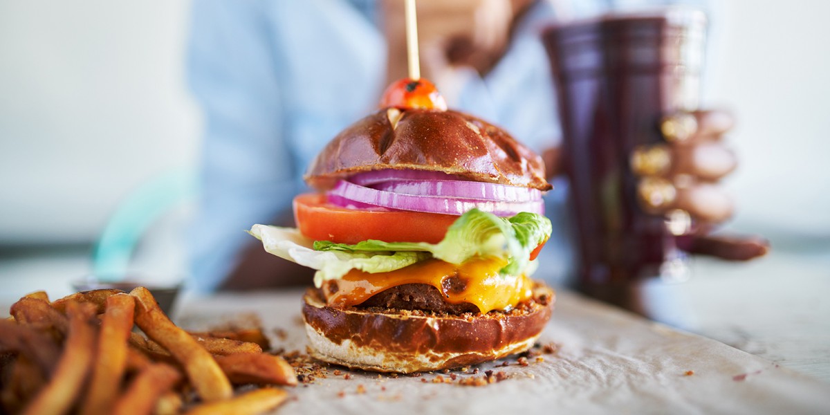 Plant-based food retail sales are growing 5x total food sales 1 Plant-based burger and fries