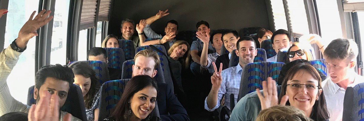 Alternative protein industry tour forges new connections 1 Gfi employees on bus