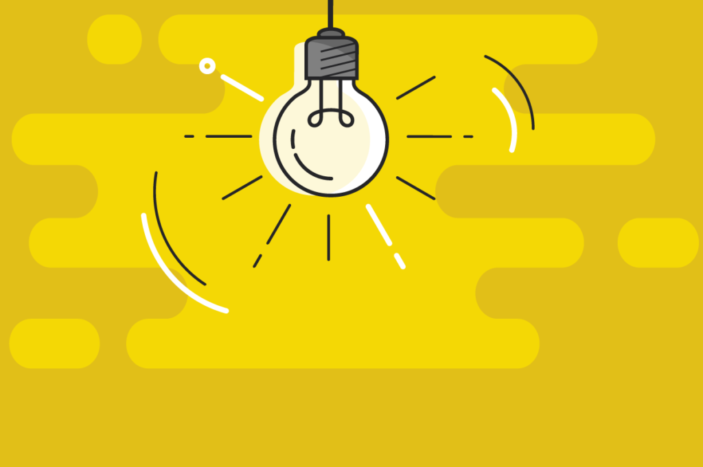 Glowing light bulb graphic