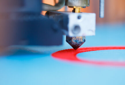 Computational models of perfusion flow through scaffolds 10 3d printer in action, representing bioprinting concept