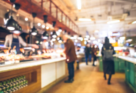 Blurry restaurant and bar scene