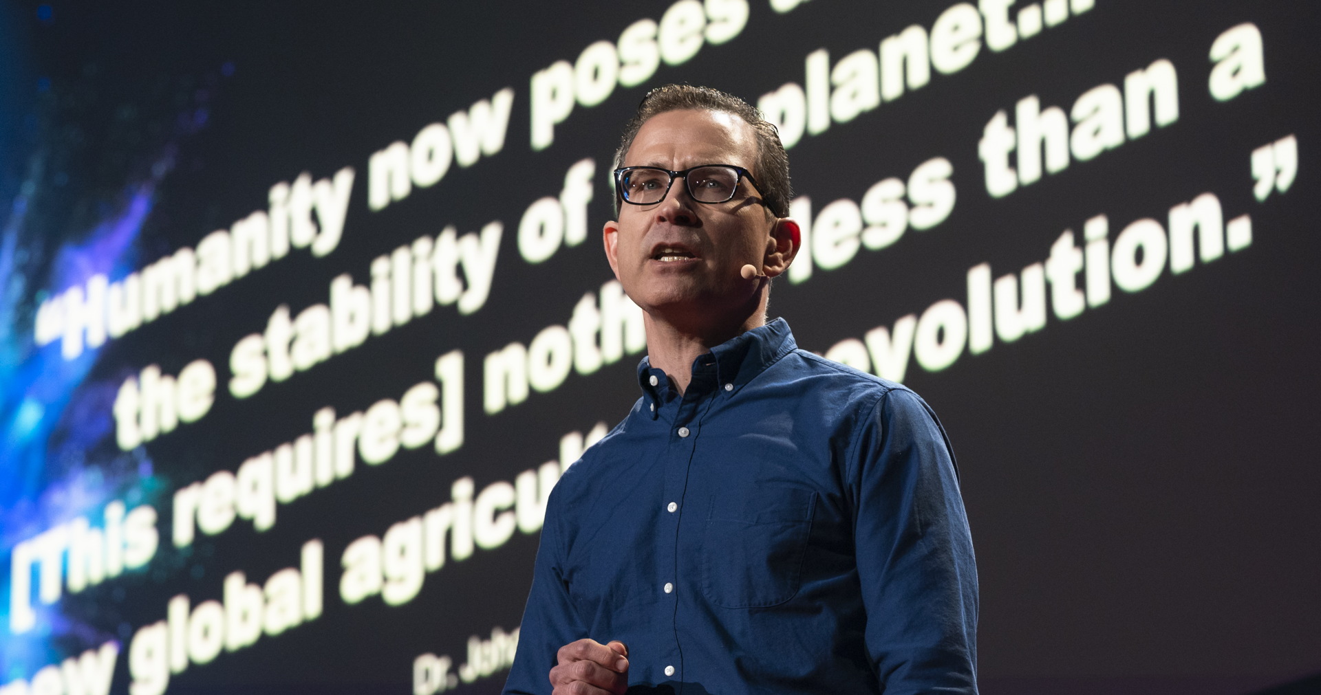 Leading food systems innovator calls for “agricultural revolution” to address climate & health “emergencies” 1 Gfi executive director bruce friedrich presenting at ted