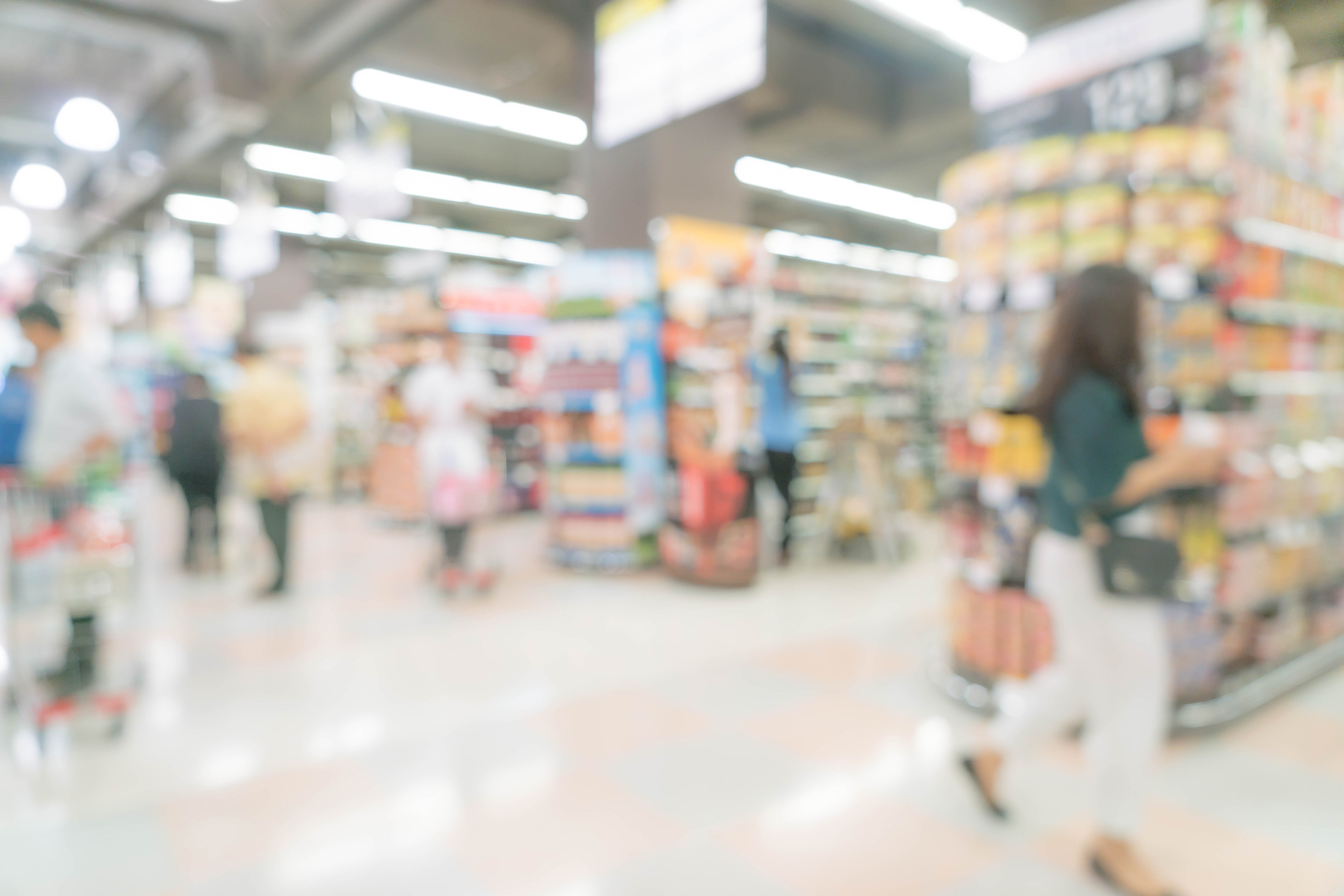 Maximizing the potential of plant-based in retail 1 Blurry supermarket aisles