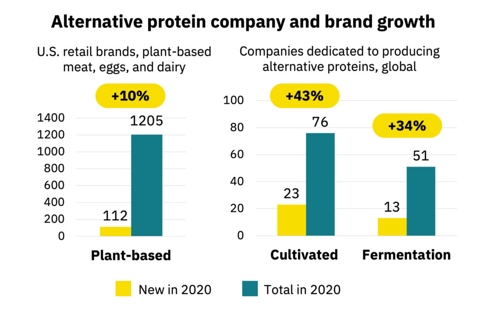 Nine top takeaways from record-setting year for alt protein sales, investments, and company launches 5 Alternative protein company and brand growth