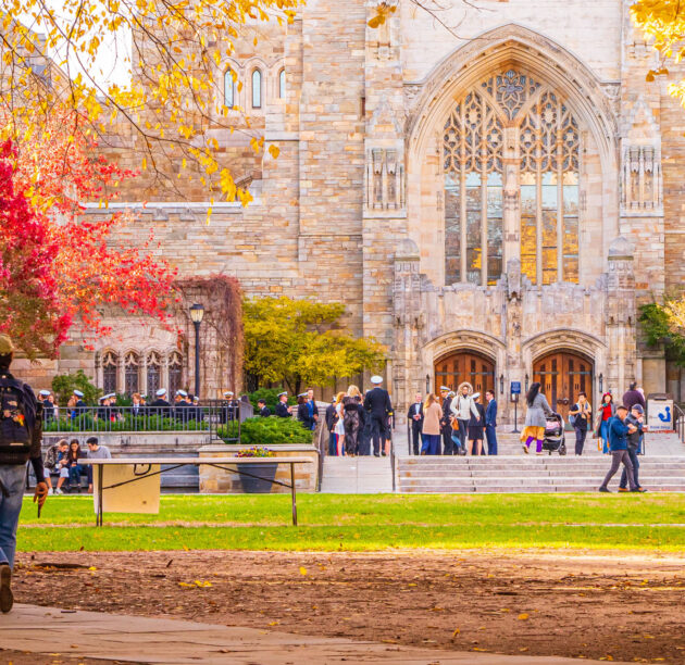 College campus in the fall