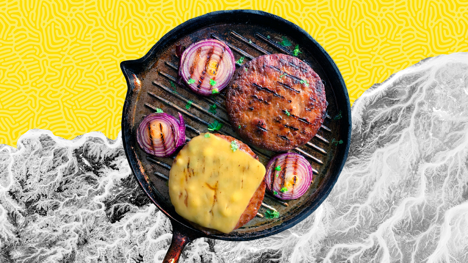 A plant-based summer menu to save the planet 1 Photo of plant-based burger on grill