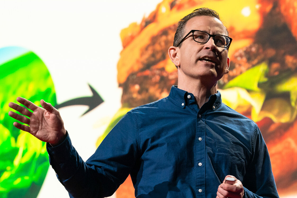 Gfi executive directorbruce friedrich presenting on plant-based and cultured meat at ted