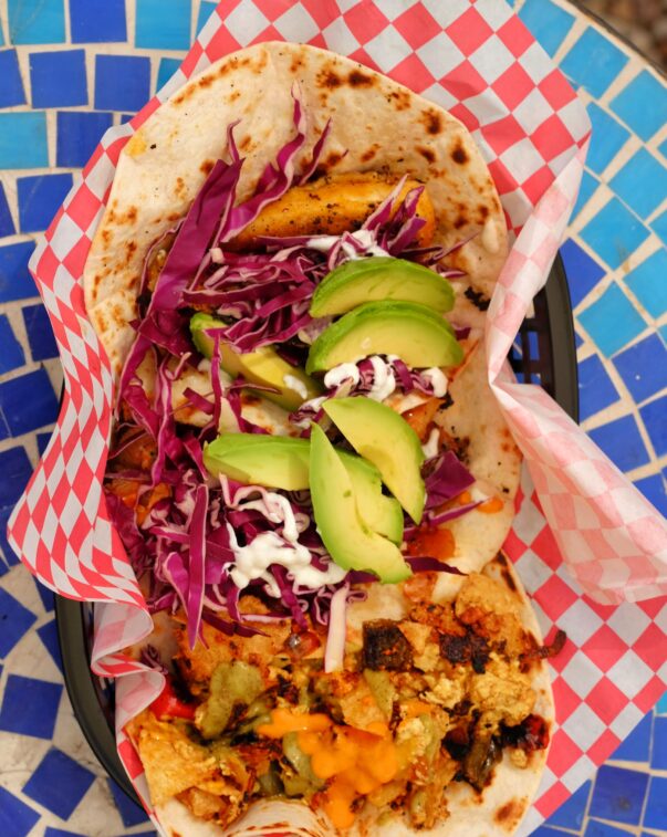 A plant-based summer menu to save the planet 4 Tacos in a basket from above