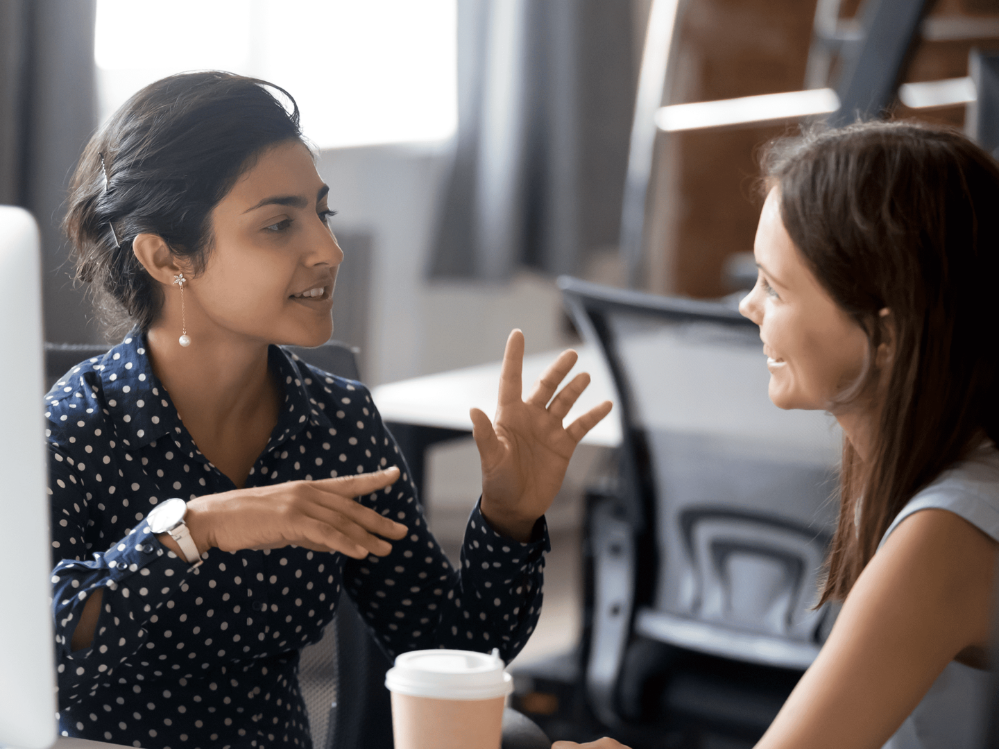 Bringing alt protein entrepreneurs together to build a better food future 1 A photo of two entrepreneurs talking together at a desk
