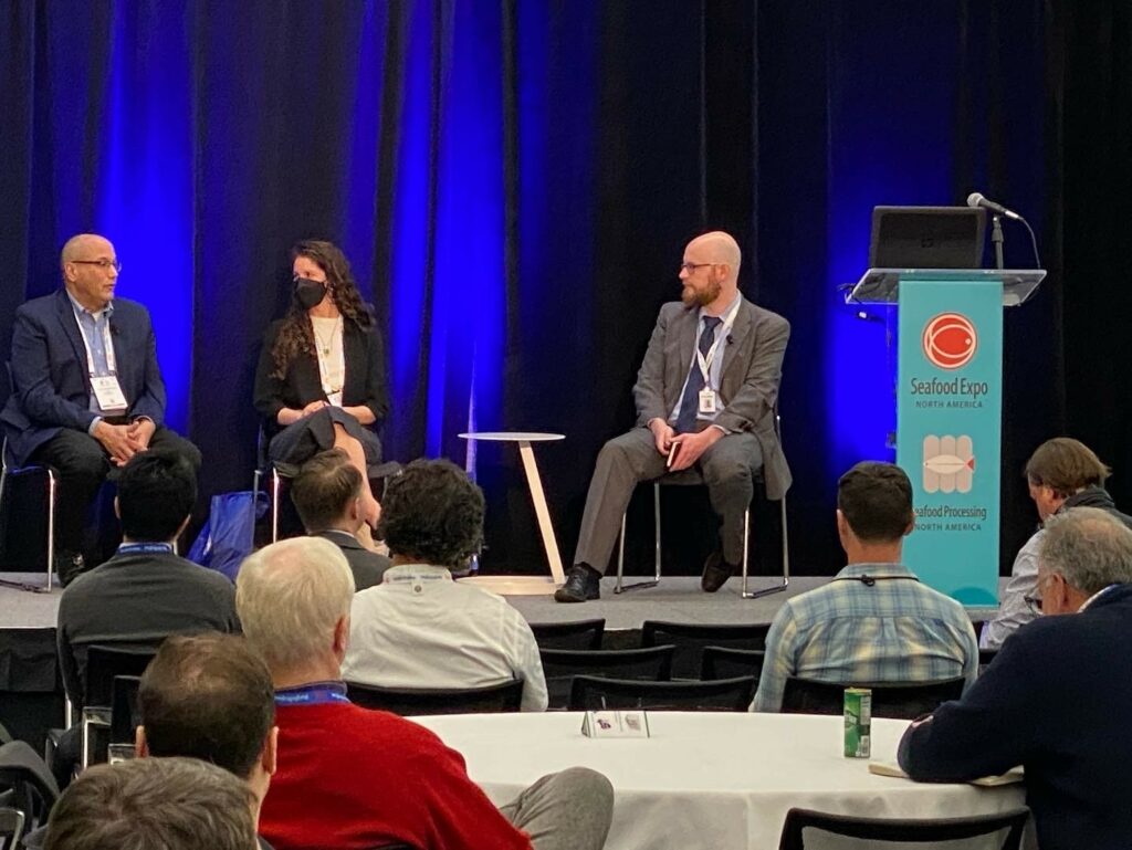 Year in review 2022 6 Gfi senior corporate engagement specialist marika azoff speaks at seafood expo north america