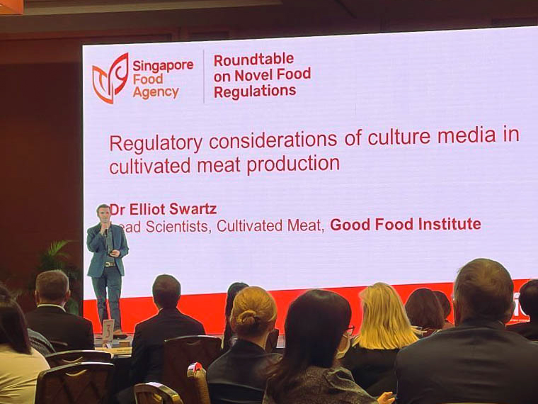 Year in review 2022 30 Gfi lead scientist dr. Elliot swartz presents regulatory considerations for cultivated meat at a singapore food agency event attended live and virtually by 200 global regulators and industry leaders.